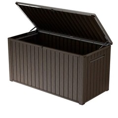 Keter 170 Gal. Resin Deck Box Large Indoor/Outdoor Storage, Brown