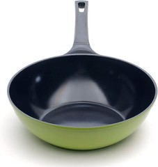 Green Earth Wok by Ozeri Ceramic Non-Stick [3 color options] [12in & 14in sizes]
