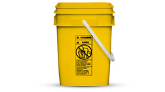 4 Gallon Square Plastic Bucket Food Grade BPA Free containers( Pack of 2 )Yellow