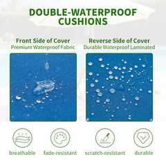 NAIZEA Chaise Lounge Cushions Outdoor Set of 2 Waterproof with Removable Cover