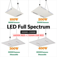 LED Grow Light Full Spectrum 100W/200W/300W/400W for Indoor Plant VEG Dimmable