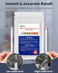 Water Hardness Test Kit Strips for Drinking Well Pool Spa 100 Count 1 Pack