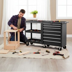 Rolling Tool Chest Tool Box with 7 Drawers & Wheels & Drawer Liners for Garage