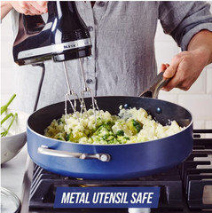 Blue Diamond 5QT Ceramic Nonstick Jumbo Sauté Pan with Lid – Toxin-Free