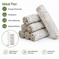 White Sage Smudge Sticks 4″ Bulk 25/50/100 Pack Cleansing Wands California Sage