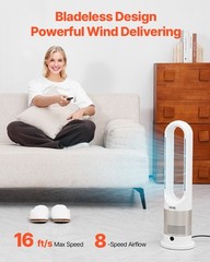 26″ Bladeless Tower Fan Heating Cooling Remote Control Timer Oscillating 8 Speed