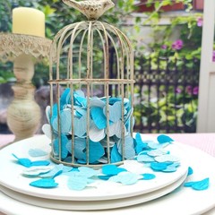 1 inch Heart Confetti 1000 Count Blue White for Baby Shower Birthday Table