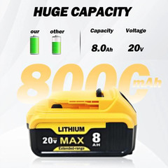 Pack 12.0AH For DeWalt 20V 20 Volt Max XR Lithium Ion Battery DCB206-2 DCB205-2