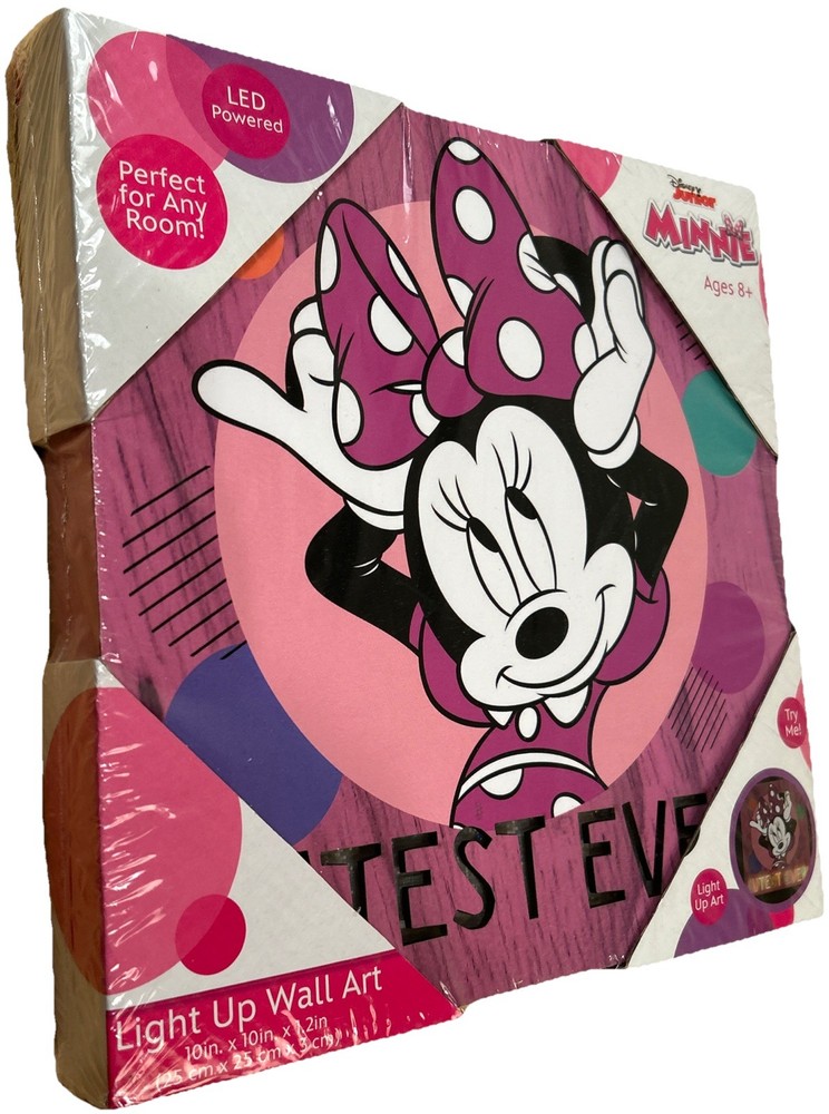 Disney Junior Minnie Mouse Light Up Wall Art Any Room Idea Nuova LED New