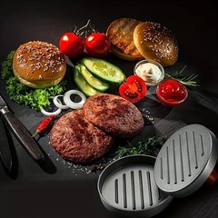 1 Pc Non Stick Stuffed Burger Meat Press Hamburger Patty Maker Tool Aluminum