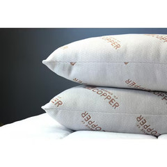 Bed Pillow Hypoallergenic Down Alternative Antimicrobial Copper Infused Set of 2