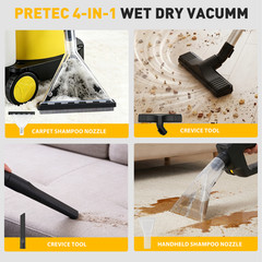 Vacmaster 6 Gallon 5.5HP Wet Dry Car Vacuum Cleaner Upholstery Shampoo 4-IN-1