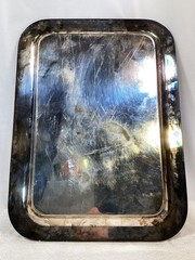 Commercial Hotel Silver Co. Nickel Silver Britannia Mounts Tray 16in Thick 3.5lb