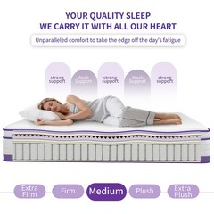 12 Inch King Size Mattress In a Box Gel Memory Foam Hybrid Spring Medium Firm
