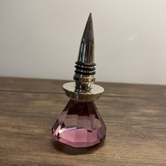 Pink Diamond Crystal Wine Bottle Stopper Pre-owned Parties 4.4 in Length