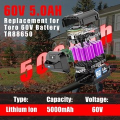 5.0Ah / 7.5Ah / 10Ah Li-Ion Battery Pack For ‎Toro 60V L405 L324 L270 L216 L135