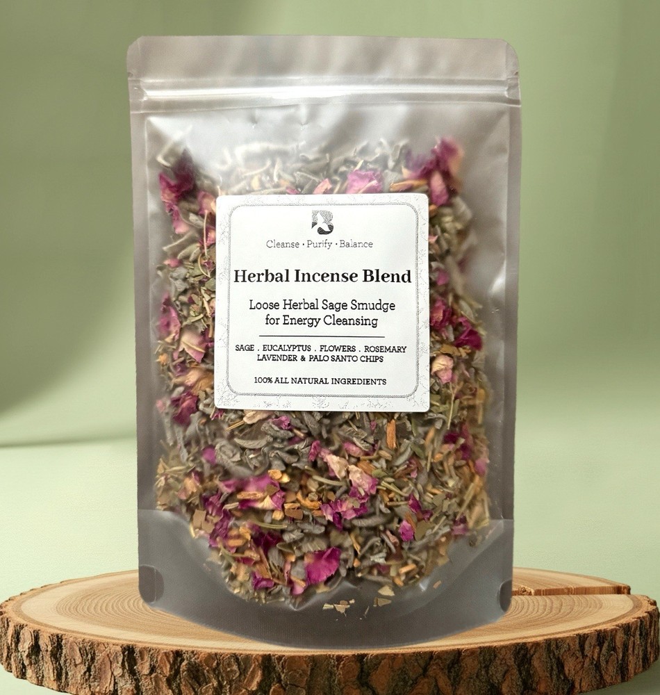Sage Herbal Incense Blend Natural Smudge Meditation Cleansing 4 oz