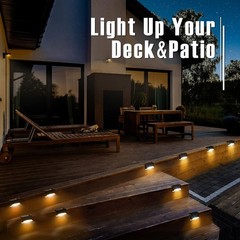 4~20 Pack Solar Deck Lights Outdoor Waterproof LED Steps Lamps For Stairs Fence