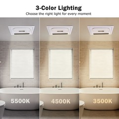 4-in-1 Bathroom Exhaust Fan with Bluetooth Speaker 1800W Dual Heater 180 CFM