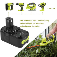8.0Ah 18Volt For RYOBI P108 18V For One+ Plus High Capacity Lithium Ion Battery