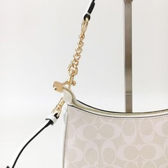 NEW Teri Shoulder Bag In Signature Canvas CA548 White NWT Ships from US