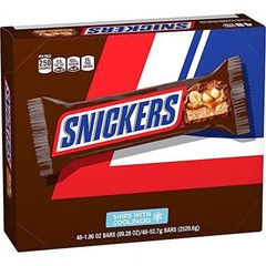 Snickers Chocolate Candy Bars 48 Count Box 1.86 oz Each