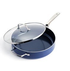 Blue Diamond 5QT Ceramic Nonstick Jumbo Sauté Pan with Lid – Toxin-Free, Dishwas