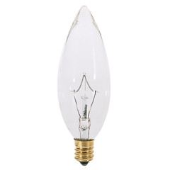 (6 Pack) Clear Chandelier Bulbs 25W Watt European Base E14 Torpedo Tip 120V