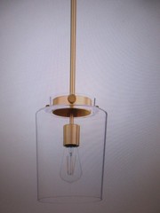 Hampton Bay Mullins 6.75 in 1-Light Honey Gold Mini Pendant Hanging Light