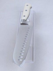 CAROTE 7″ SANTOKU Knife, HIGH-CARBON Steel Blade, Triple-Riveted CREAM Handle