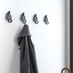 4.25 In. H 35 Lbs. Weight Capacity Matte Black Leaf Hook