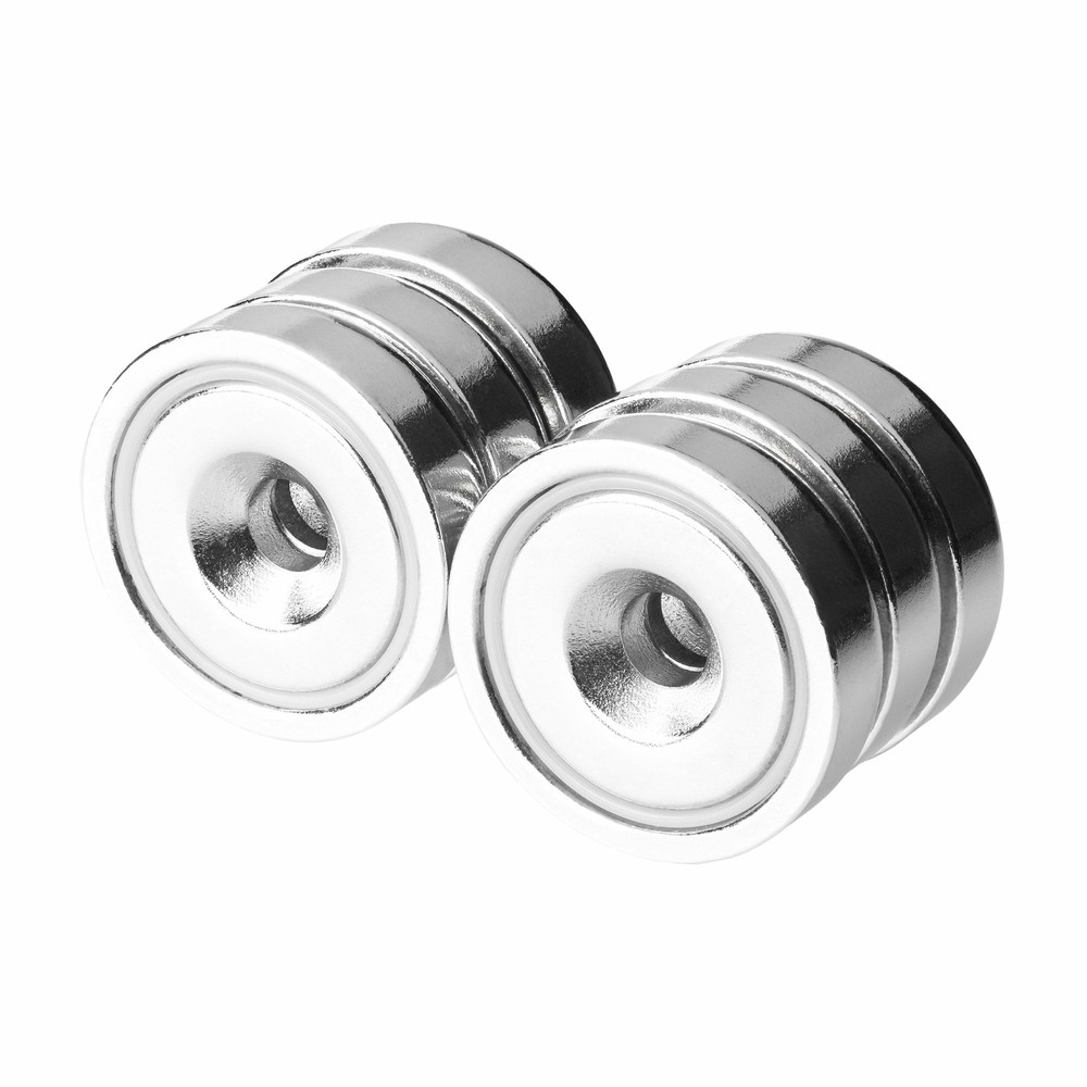25mm Neodymium Rare Earth Countersunk Cup/Pot Mounting Magnets N52 (6 Pack)