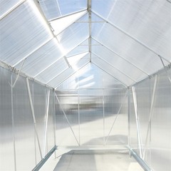 4.2/6.2/10.2ft Greenhouse Walk-in Green House Kit w/ Vent & Rain Gutter Backyard
