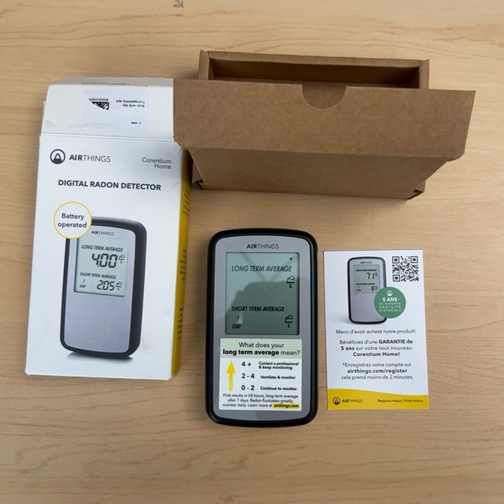 Airthings Corentium Home 223 Digital Radon Detector Tested Working