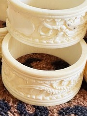 Antique Chinese Ivory napkin rings set of 6