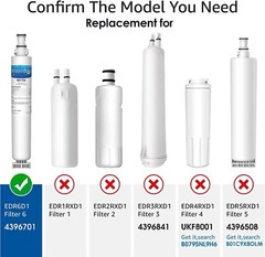 Waterdrop 4396701 Replacement for EDR6D1,9915, 469915, WF293, RWF2000A, 4396702