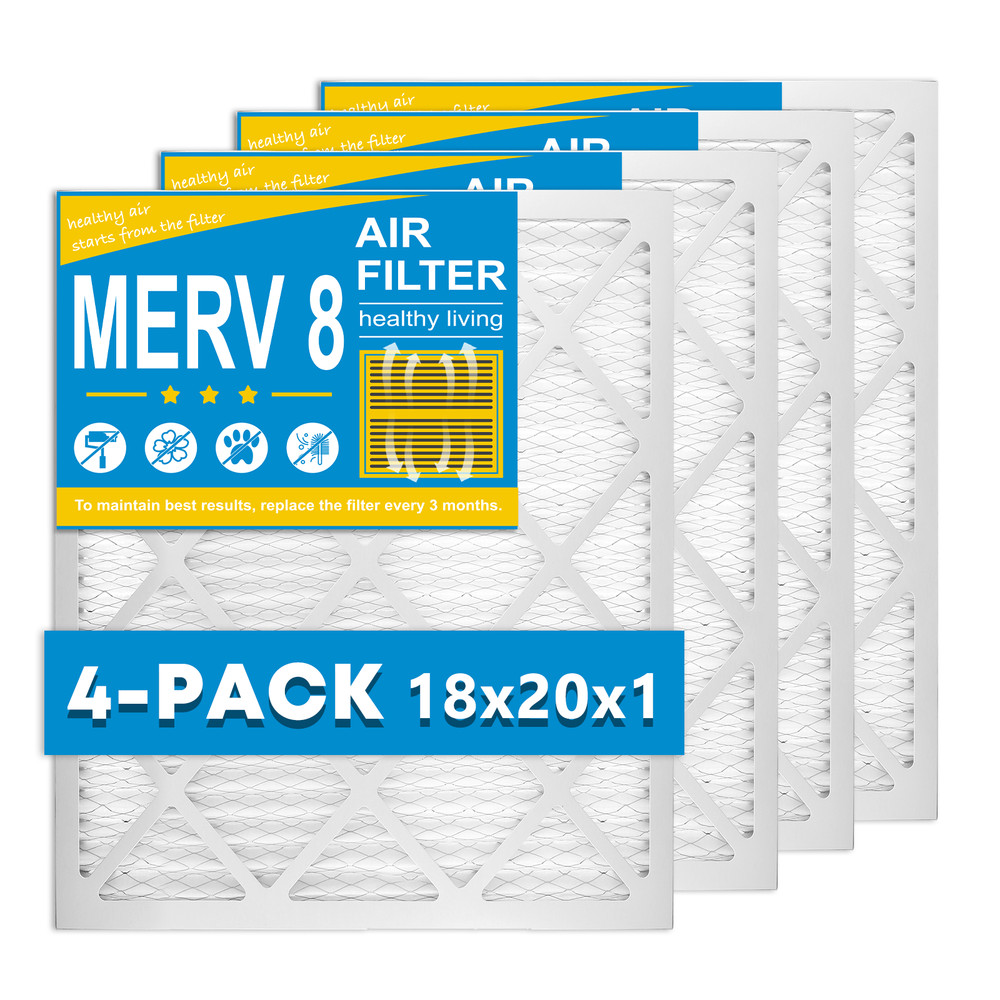 18x20x1 MERV 8 Pleated AC Furnace Air Filters MPR 600, For Home HVAC