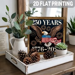 Rustic Bald Eagle 250 Years Wooden Plaque 4th of July American Flag Home Decor