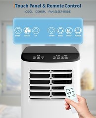 Portable AC Unit 3-in-1 8000 BTU, Air Conditioner Cooling Dehumidifier Fan