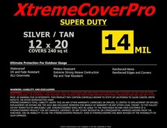 TARP 12′ x 20′ SILVER/TAN 14mil Multipurpose Protective Cover with Grommet