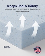 RV Camper Mattress Memory Foam Pad Topper King Double/Full Bunk Queen Short