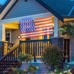 DBFAIRY Solar American Flag Lights Outdoor,420 LEDs American Flag Net Lights