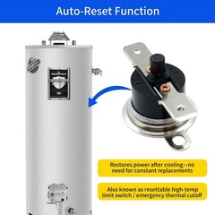 Resettable 290°F Water Heater Thermal Switch for Bradford White Gas Electric …