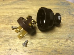 Antique Replica Electrical Plug – Long neck decagon design polarized cord rewire