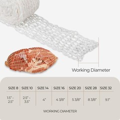 TSM® 50 Ft Elastic Meat Netting Roll Polly-Cotton Twine Butchers Net Size 8-32