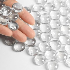 MBKHFLL 0.5lb Clear Glass Beads for Vases, Pebbles, 0.5LB,