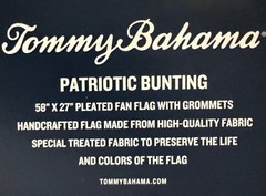 Tommy Bahama 2 Pk AMERICAN FLAG PLEATED FAN BUNTING 4th of July EMBROIDERD STARS