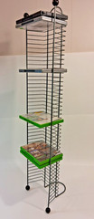 38 Inch Metal DVD / Game Storage Rack Tower Holds 45 Discs Wire Stand Vintage