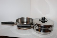 Vintage Revere Ware Copper Bottom Double Boiler 2qt Pot Pan Seahorse Handles
