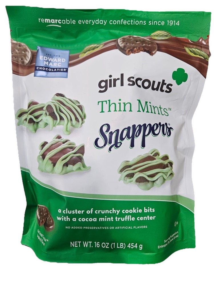 Edward Marc Chocolatier Girl Scouts Thin Mints Snappers 16 Oz, Kosher FREE SHIP